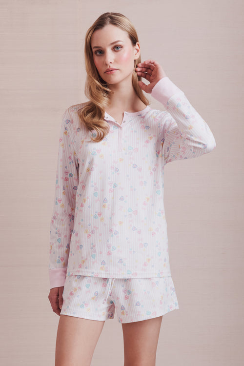 LoveShackFancy x Roller Rabbit Candy Heart Stripe Hunter Pajama