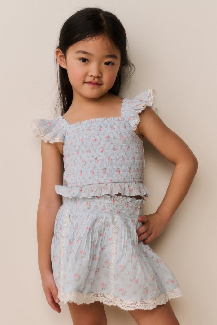 Little Girls Jeanna Floral Cotton Top