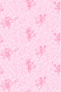 Pink pattern with cupids and hearts on a pink background