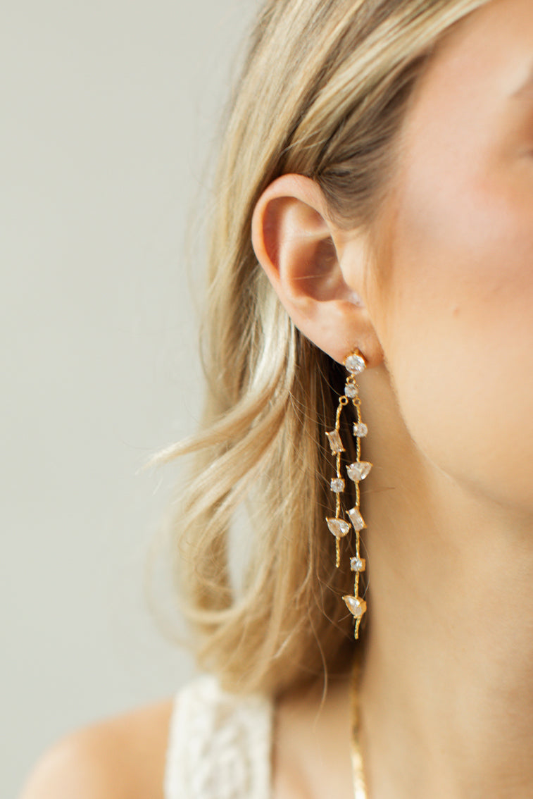 Luna Asymmetrical Drop Earrings by Evie Jewelry