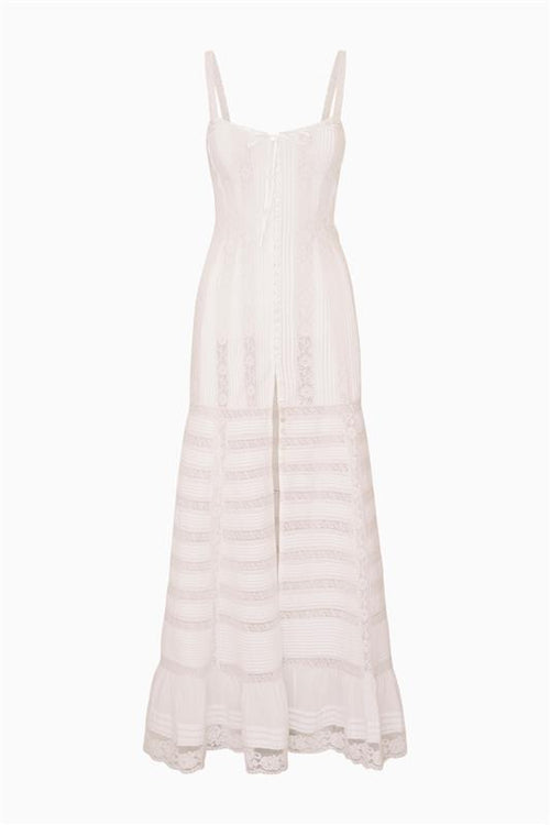 White lace dress on a white background