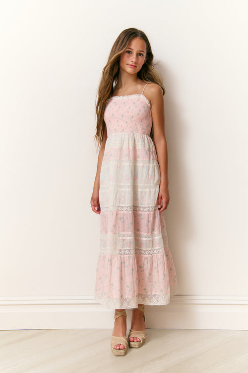 Girls Melander Mixed Print Maxi Dress