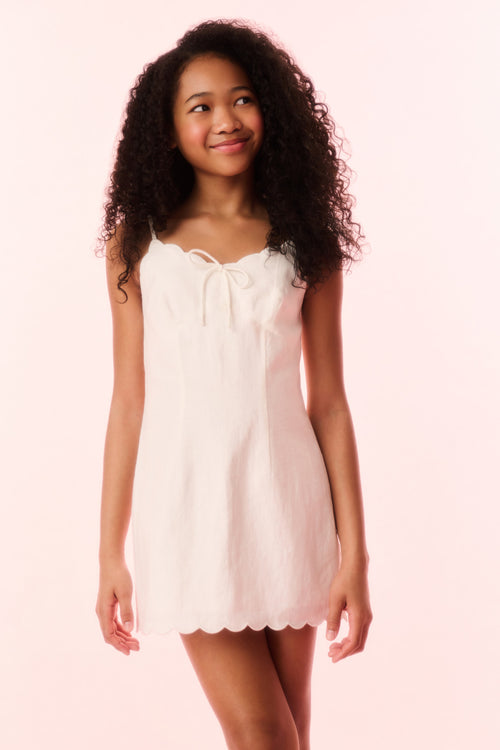 Girls Sydelia Linen Mini Dress