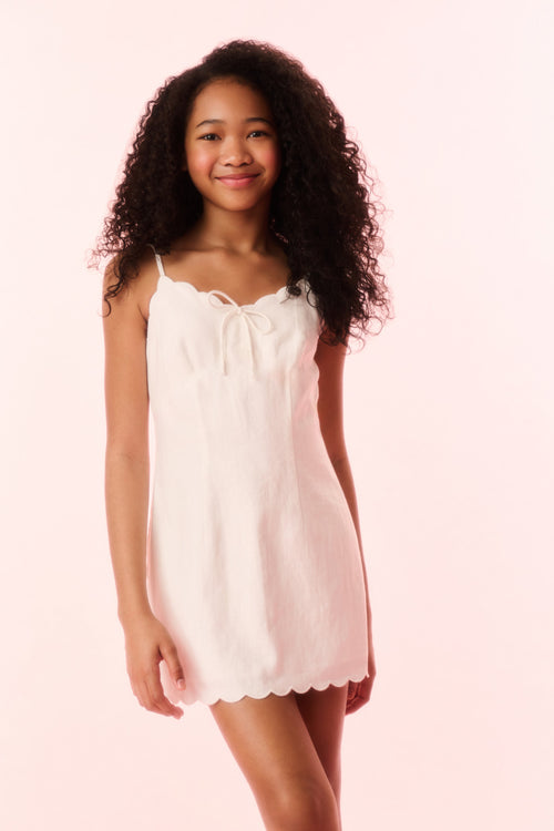 Girls Sydelia Linen Mini Dress