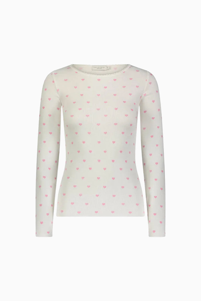 Polka Dot England Val Pink Hearts Top