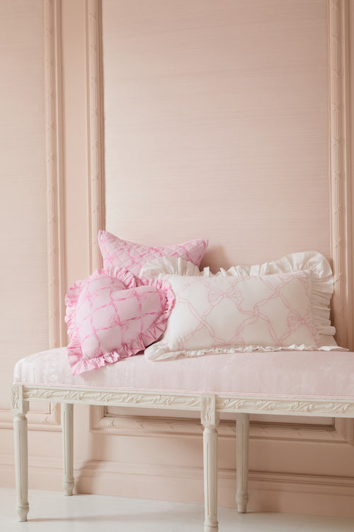Garden Bow Ruffle Throw Pillow