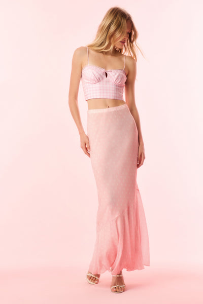 Tesleigh Chiffon Polkadot Maxi Skirt