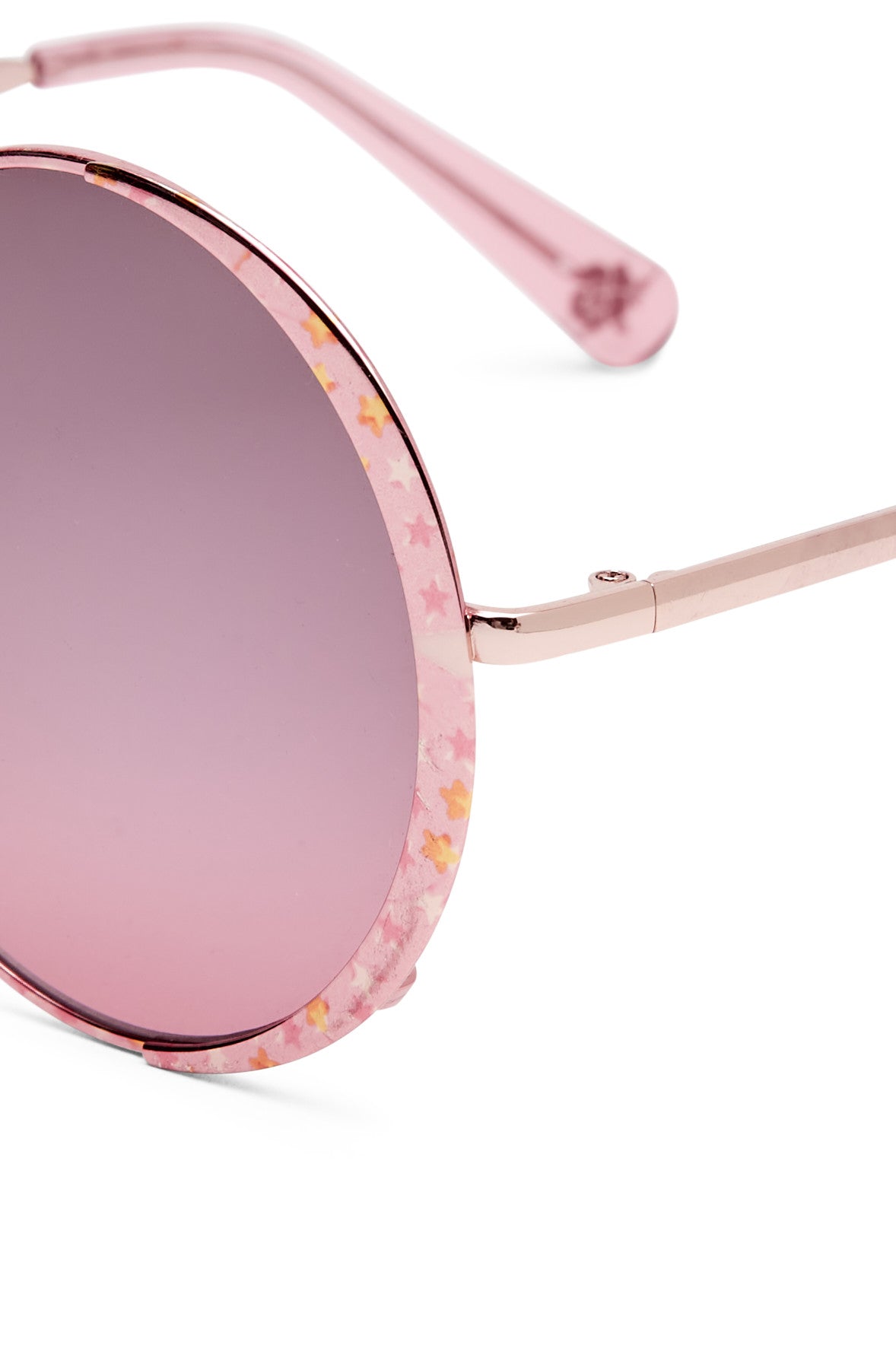Womens round sunglasses with star detailing