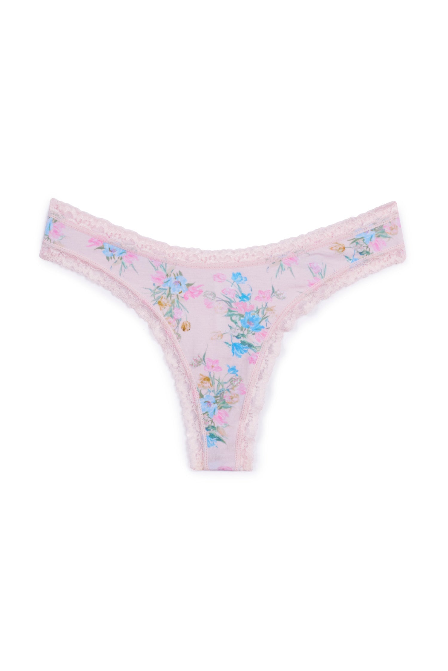 Womens sustainable multi floral lace knicker underwear thong box set