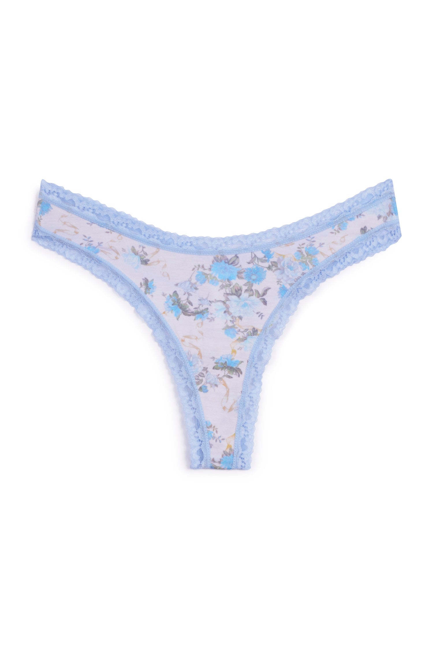 Womens sustainable multi floral lace knicker underwear thong box set