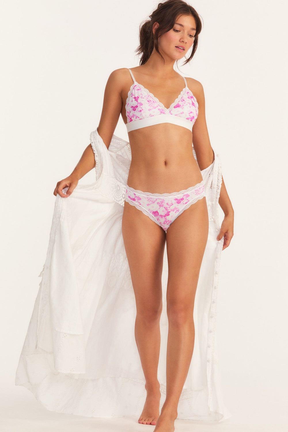 Palm Beach Rose Bralette And Knicker Set